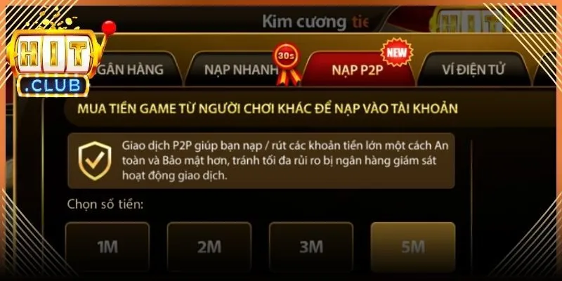Tiến hành truy cập vào mục nạp tại trang